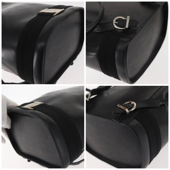 Salvatore Ferragamo Vala Backpack Leather Black Silver Auth bs29472 - Picture 14 of 16